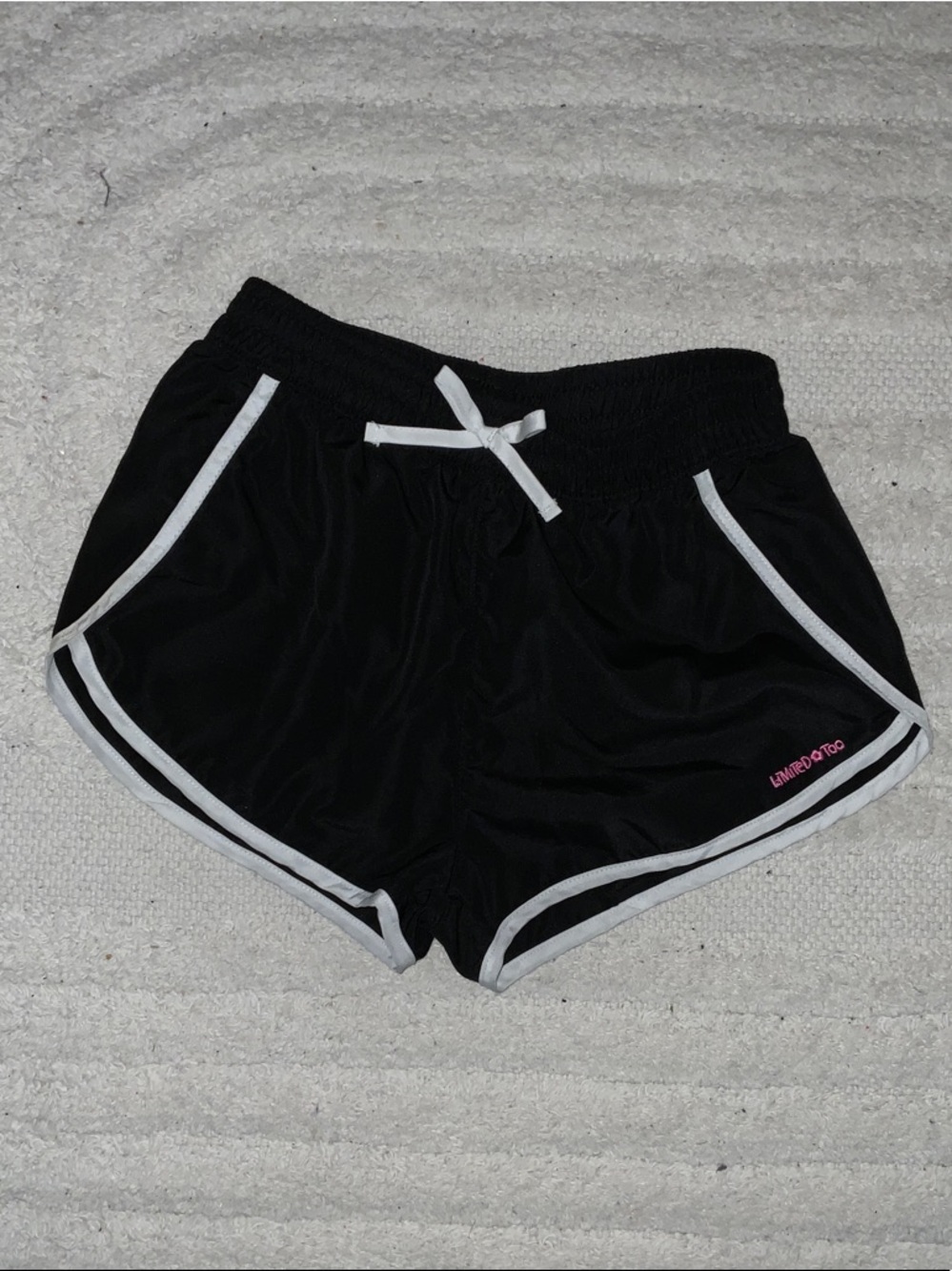Limited Too Black Athletic Shorts with White Trim